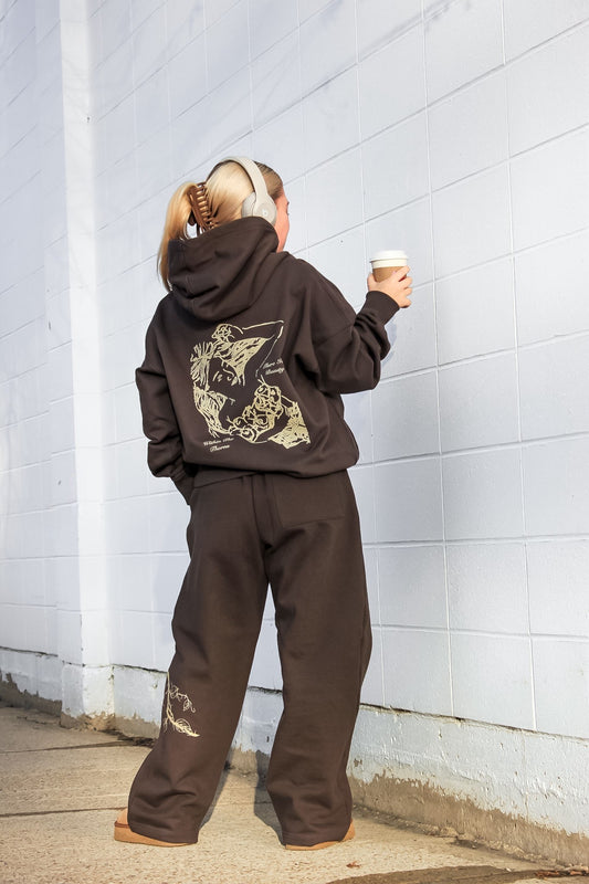 Beauty Within The Thorns Heavyweight Espresso Hoodie Hoodie Oversized_Heavyweight_Beauty_Within_The_Thorns_Sweatsuit