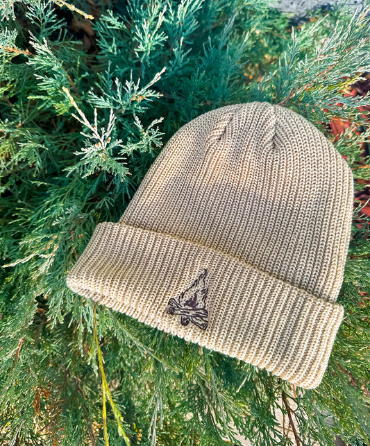 Campfire Embroidered Beanie | Cozy Knit Hat Hats Sandstone Sandstone_Woven_Acrylic_Campfire_Beanie