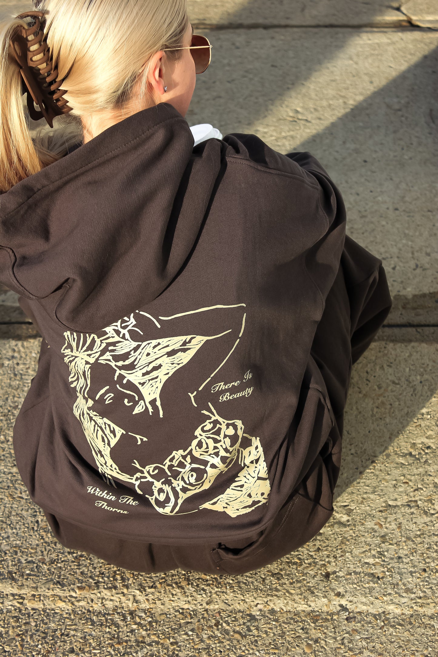 Beauty Within The Thorns Heavyweight Espresso Hoodie Hoodie Beauty_Within_The_Thorns_Heavyweight_Hoodie