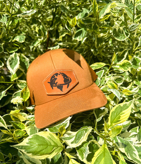 The Flight Leather Patch SnapBack | Adjustable Unisex Hat Caramel Caramel_Flight_Leather_Patch_SnapBack_Hat