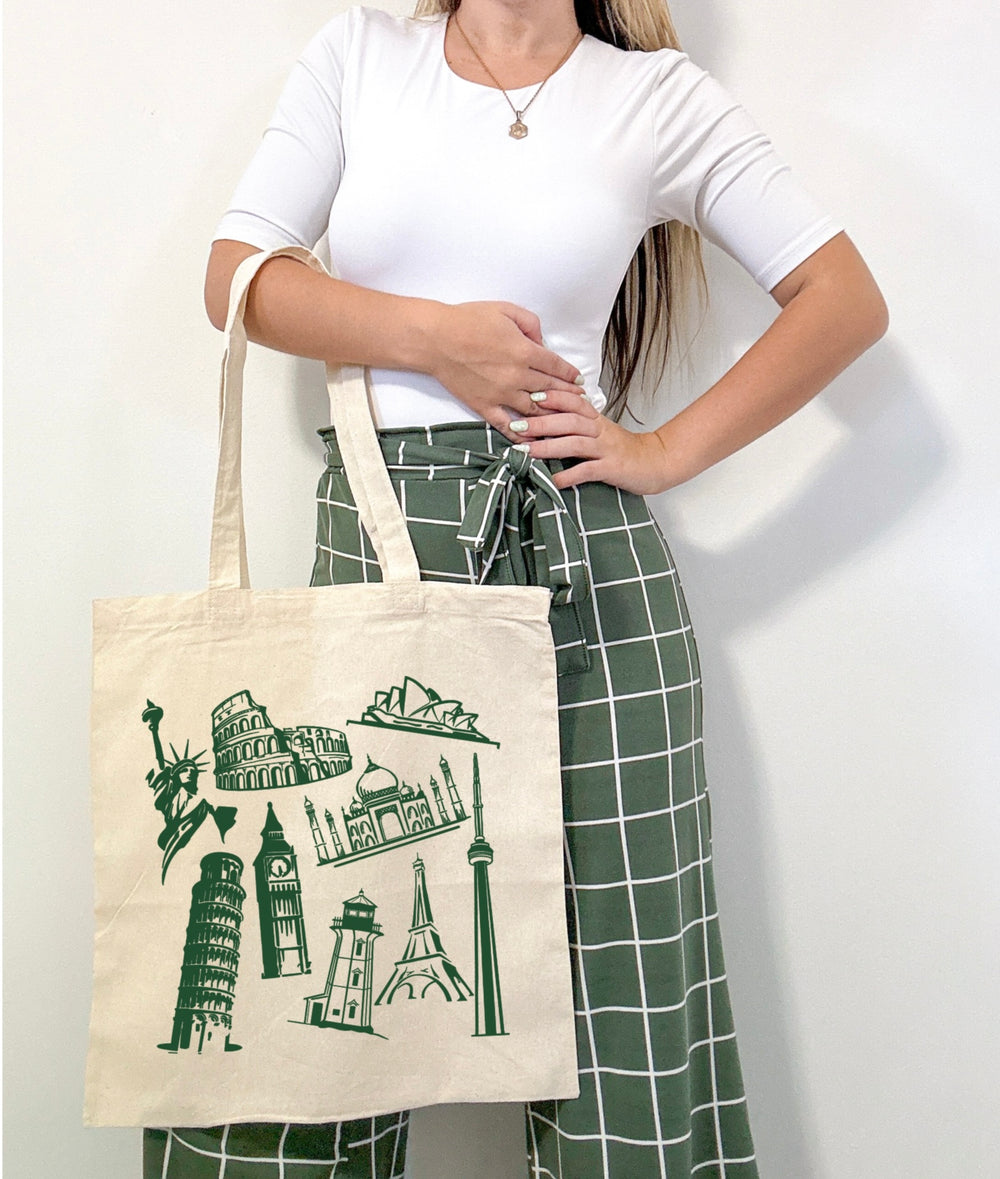 Landmark Doodles Tote Bag