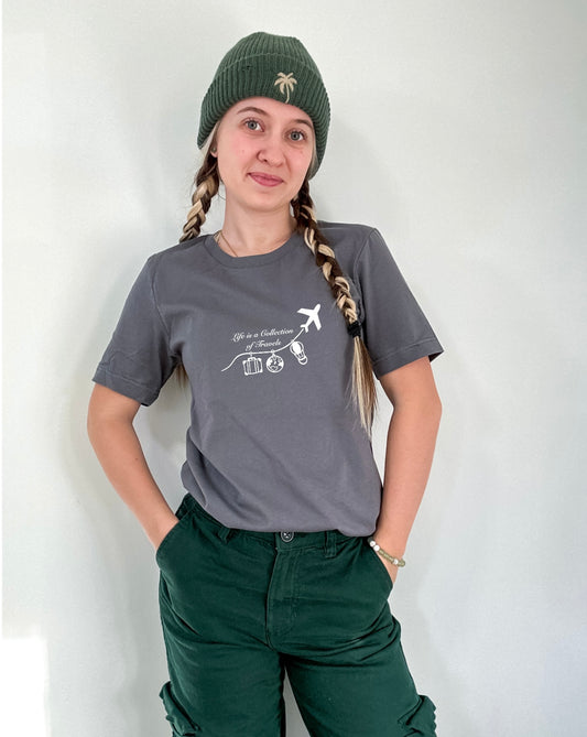 Collection Of Travels Tee | Wanderlust Shirt T-Shirt Charcoal FullSizeRender_943a88fe-1a33-4c65-848c-c16dbdd8bb7d