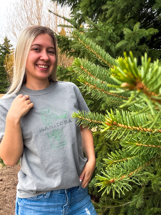 Manitoba Graphic T-Shirt | Canadian Province Tee T-Shirt Grey Grey_Manitoba_Graphic_Tee