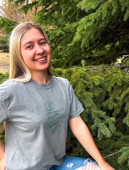 Nunavut Graphic T-Shirt | Canadian Territory Tee T-Shirt Grey Grey_Nunavut_Graphic_Tee