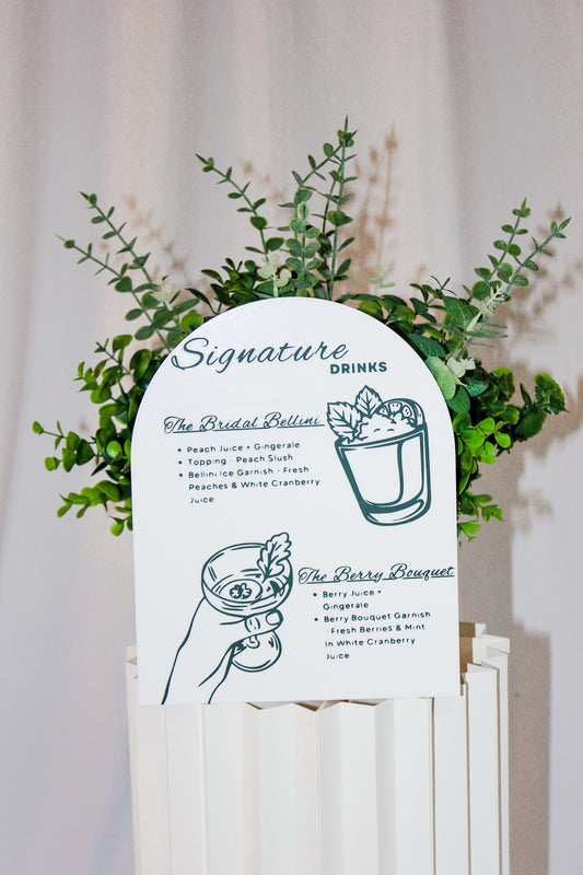 Custom Acrylic Signature Drink Signs