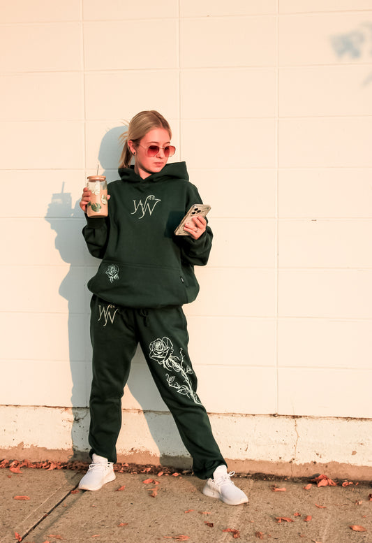 Beauty Within The Thorns Cuffed Jade Sweatpants Pants Jade_Beauty_Within_The_Thorns_Sweatsuit