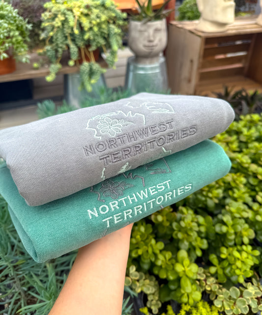 Northwest Territories Embroidered Crewneck | Canadian Territory Sweater Crewnecks Northwest_Territories_Embroidered_Sweatshirts