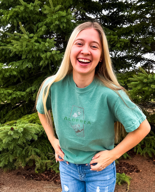 Alberta Graphic T-Shirt | Canadian Province Tee T-Shirt Seafoam Seafoam_Alberta_Graphic_Tee