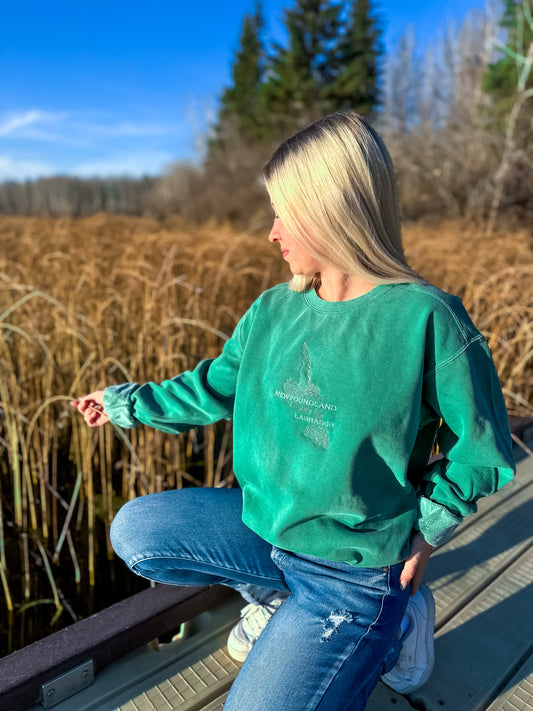 Newfoundland & Labrador Embroidered Crewneck | Canadian Province Sweater Crewnecks Seafoam Seafoam_Newfoundland_Labrador_Embroidered_Crewneck