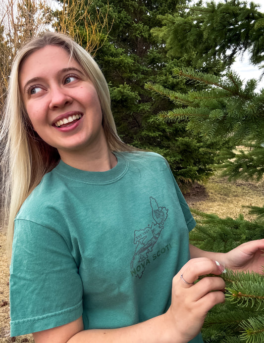 Nova Scotia Graphic T-Shirt | Canadian Province Tee T-Shirt Seafoam Seafoam_Nova_Scotia_Graphic_Tee