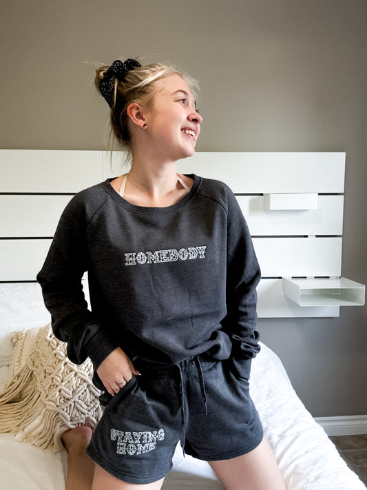 Staying Home Lounge Shorts | Soft Matching Set Shorts Shorts Smoke_Staying_Home_Matching_Outfit